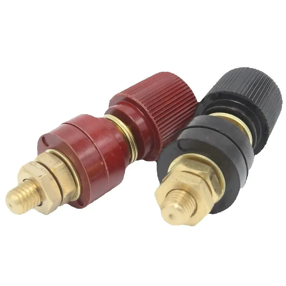 M10 Gold-Plated Copper 100A Large Current Power Supply Terminal Post 10mm For Inverter Voltage Regulator 2Pcs