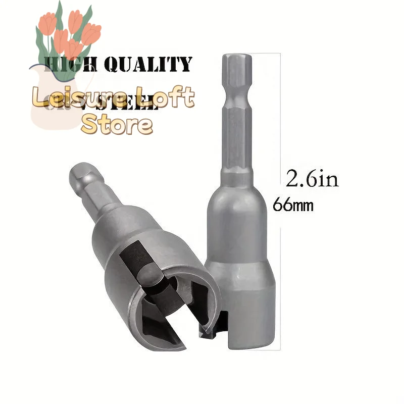 

1/4" Hex Shank Butterfly Socket Adapter Wing Nut Drill Socket Wrench Tool Set 65mm For Power Wing Nut Driving