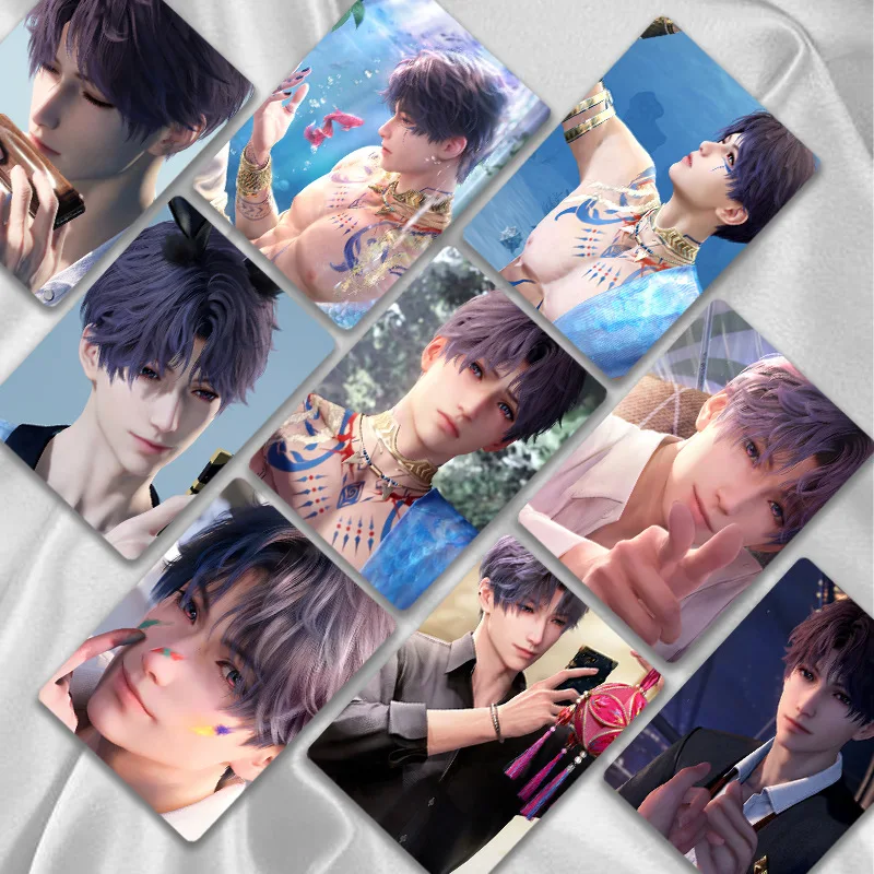 50 Pcs Love And Deepspace Game Laser Lomo Card Rafayel Sylus Zayne Xavier Character HD Photo Cards Fans Collection Gift