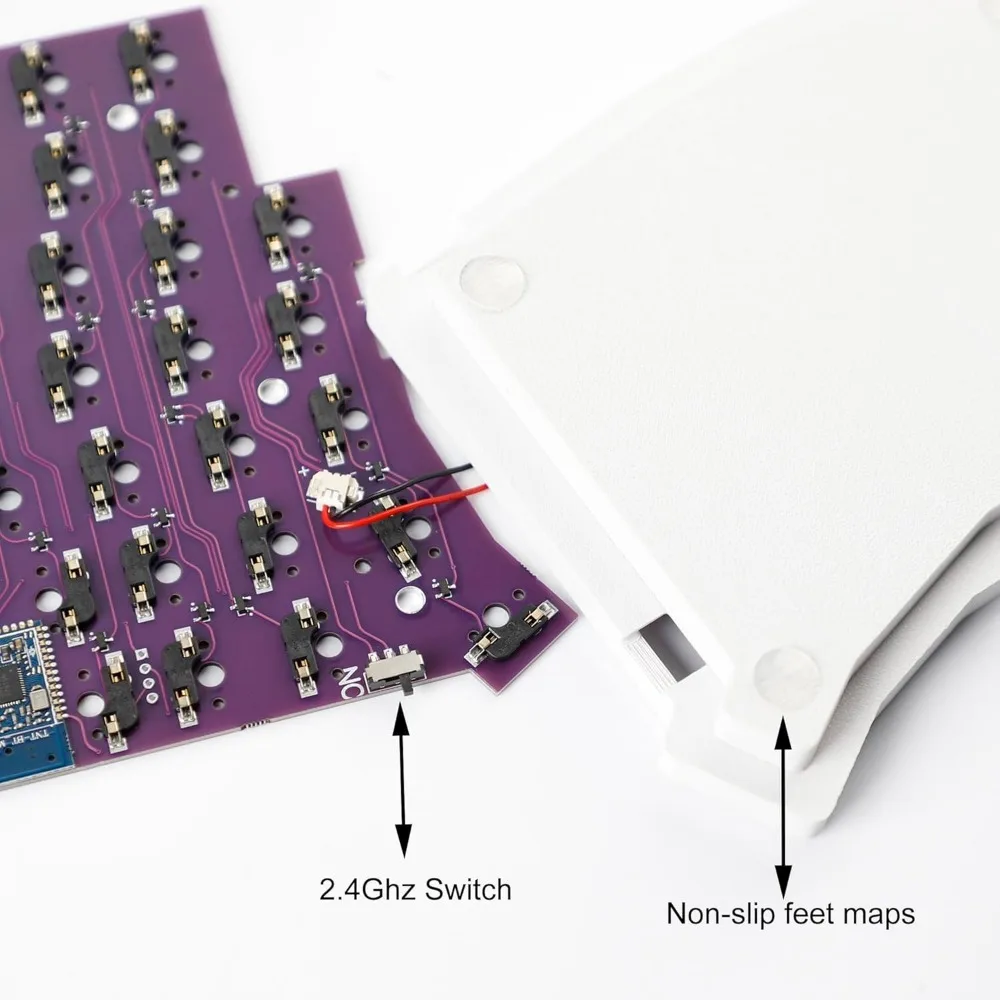 لوحة مفاتيح لاسلكية 2.4G Sofle سبليت مريحة Hotswap ثلاثية الأبعاد قارورة سوداء قابلة للبرمجة مجموعة لوحة مفاتيح الألعاب الصغيرة Mechanisch Toetsenbord