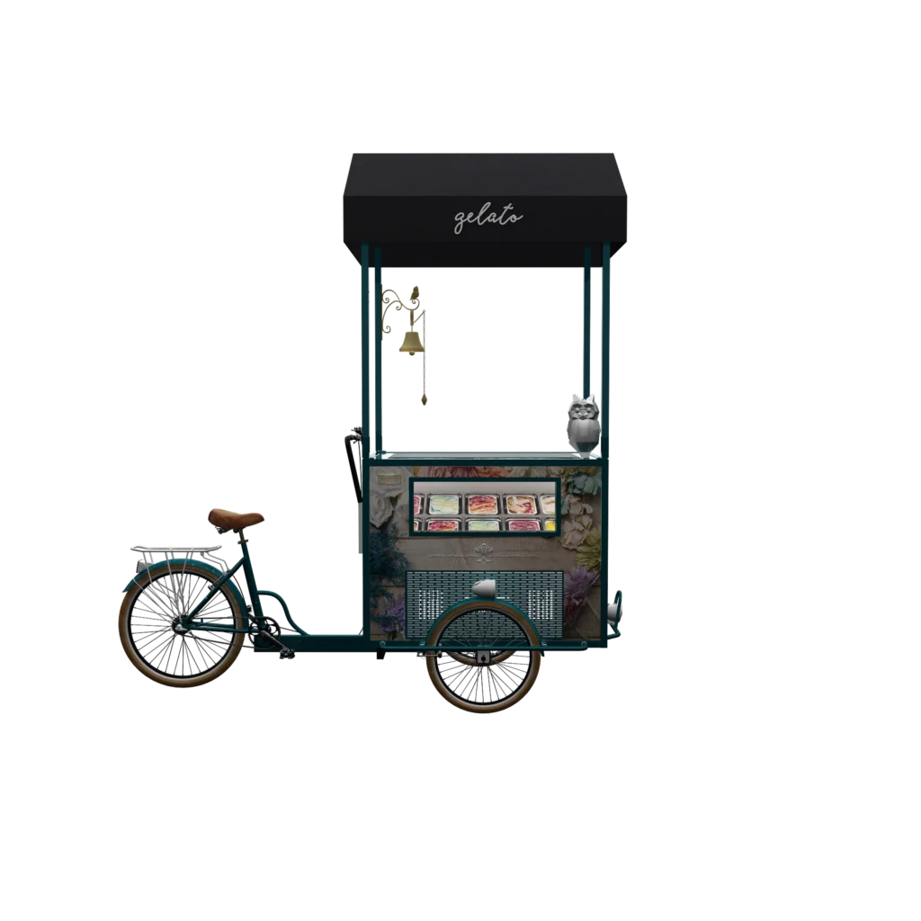 New Design Refrigerated Tricycle Bike For Ice Cream With 110v AC Freezer Customized Ice Cream Vending Cart For Sale