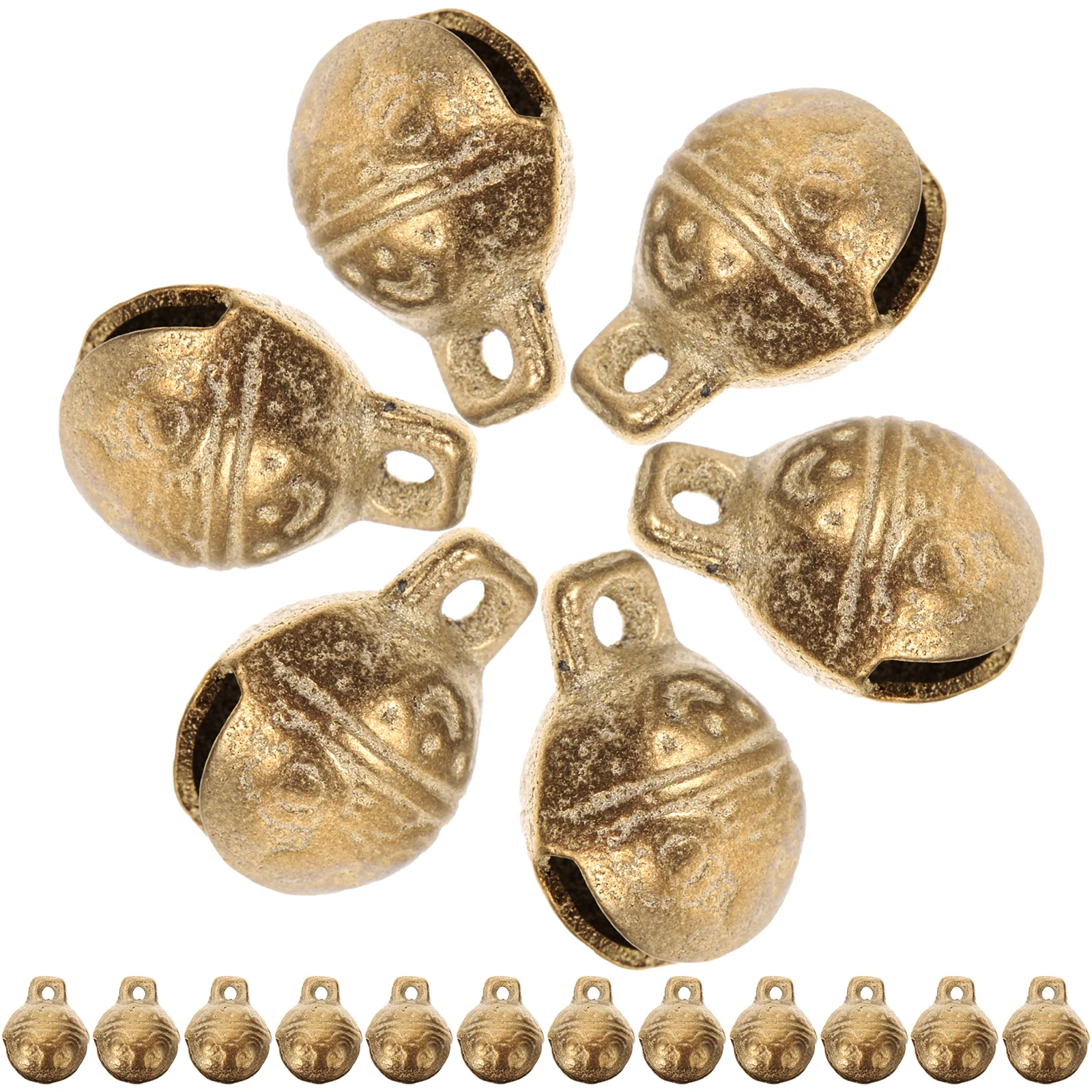 

30 Pcs Mini Copper Decorative Bell Small Vintage Bells Door Festival Craft DIY Jewelry Pendant Home Garden nament Retro Style