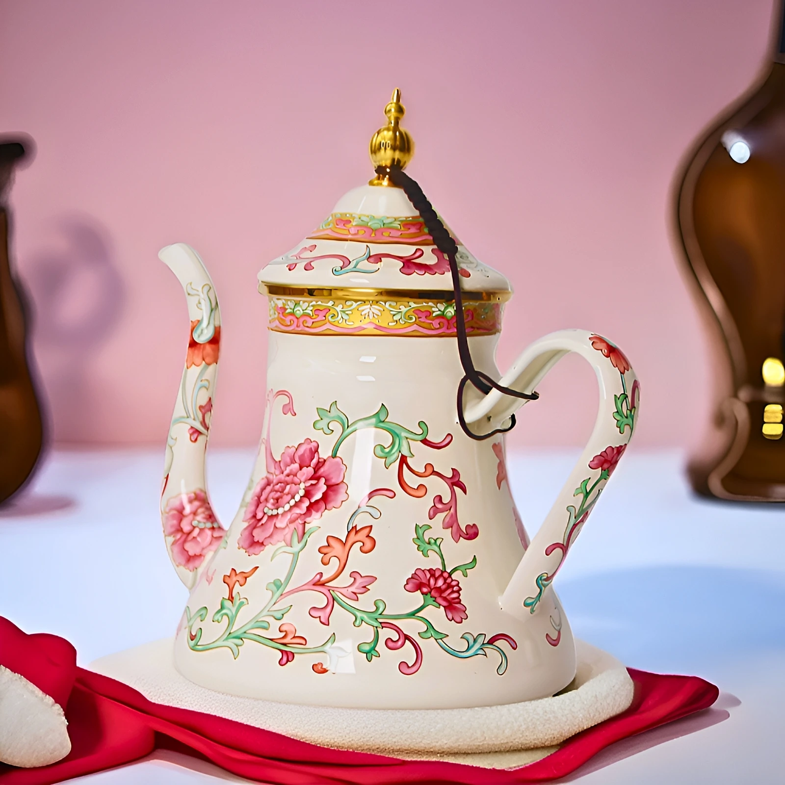 Central Asian style enamel water kettle french retro coffee pot