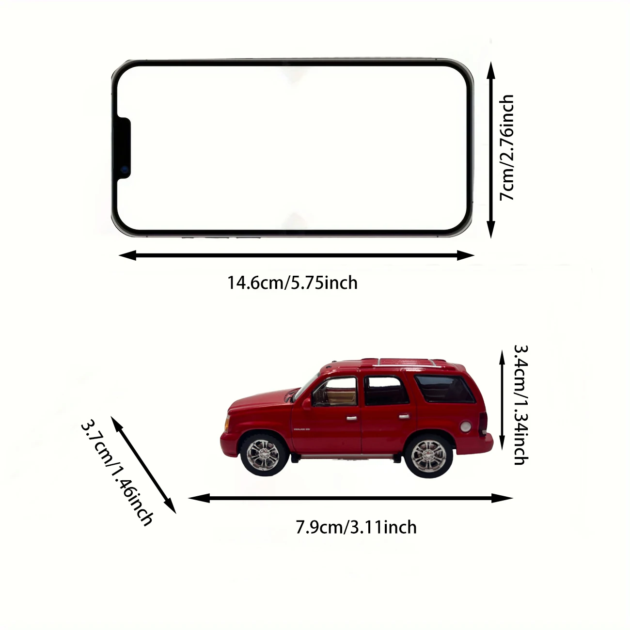 MASDI Cadillac Escalade 2005, Gold, Rot – Off-Road-SUV-Druckguss-Automodell, Ausstellungsstück, Weihnachts-Geschenkspielzeug für Black Friday