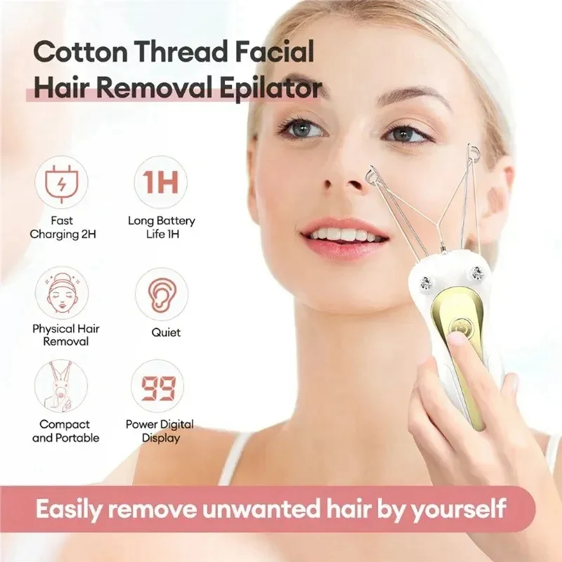 WHYY-épilateur électrique pour le corps, épilateur à fil de coton, rasoir pour jambes et bras, beauté pour femmes, épilateur à fil de cou, écran LCD