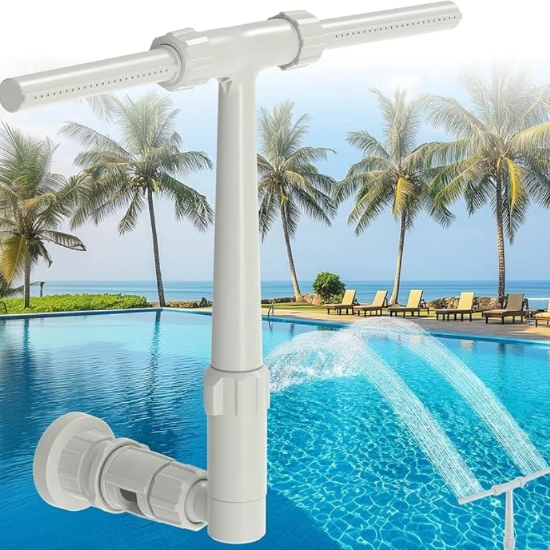 

Двойной распылительный фонтан-охладитель для бассейнов, водопадный фонтан с двойным распылением, регулируемый водопад для охлаждения и релаксации