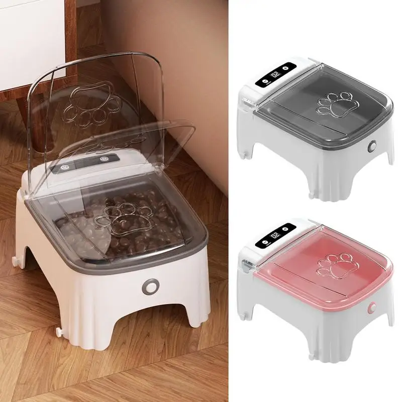 Automatic lid opening Feeder Pet Smart Cat Food Dispenser Timed Pet Food Utensils Electric Dry Feeding Pet Bowl For Small Dog