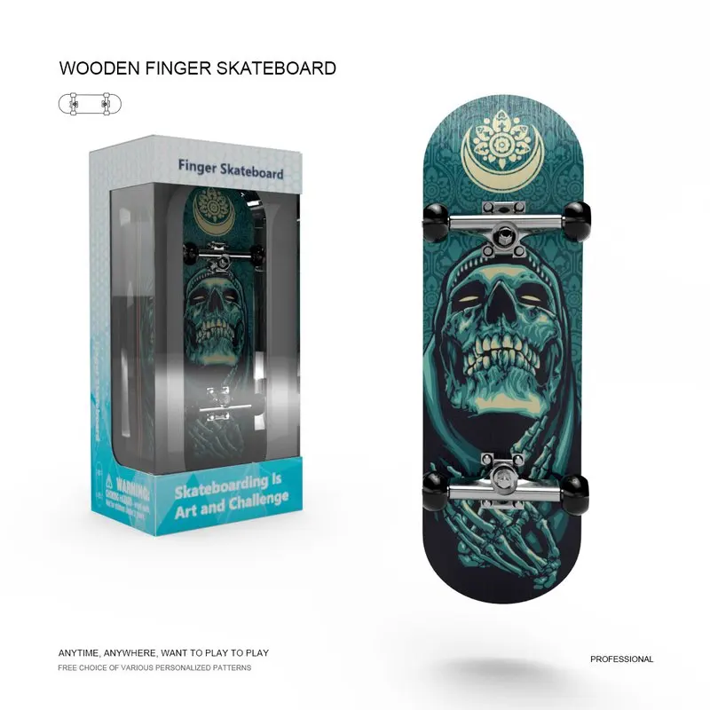Skateboard da dito Set in legno Acero Professionale Mini Giocattolo per bambini Skateboard Hobby Novità Tastiera sensoriale antistress Regali divertenti