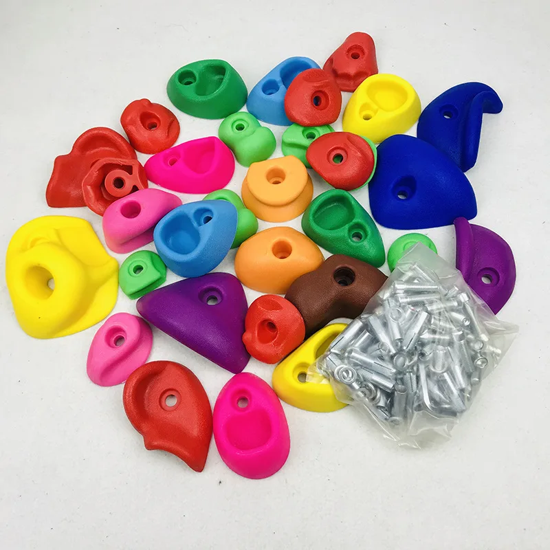 

High Quality Indoor Outdoor Gym Playground Rock Wall Tree Climbing Kit Kid Climbing Stone Rock Climbing Holdspromote sales
