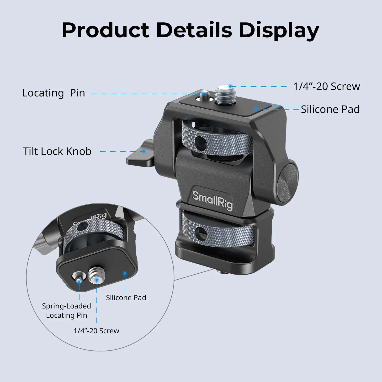 SmallRig Swivel and Tilt Adjustable Monitor Support with 1/4