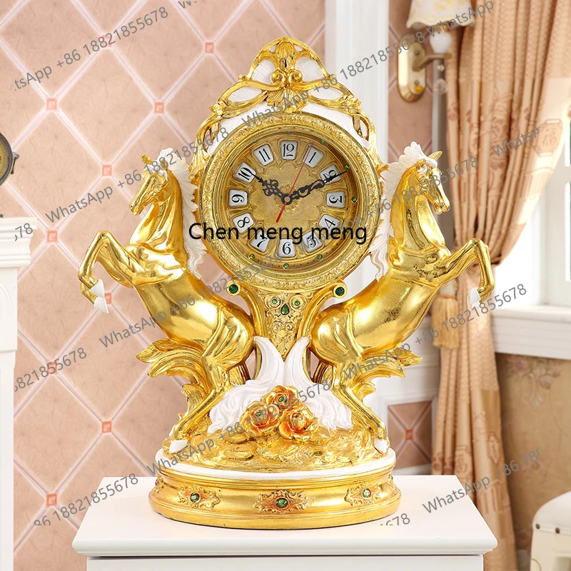 European-style floor clock vertical living room clock ornament Ma American-style villa luxury clock