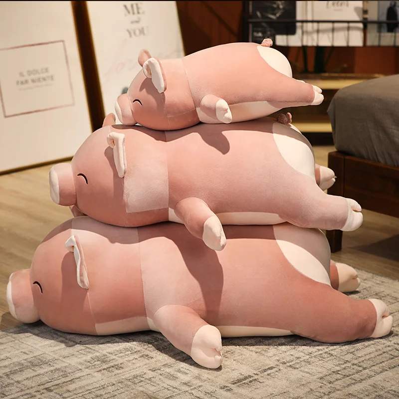 50-100cm Squishy Simulation Pig Stuffed Doll Plush Piggy Toy Animal Soft Plushie Pillow Cushion Comforting Gift