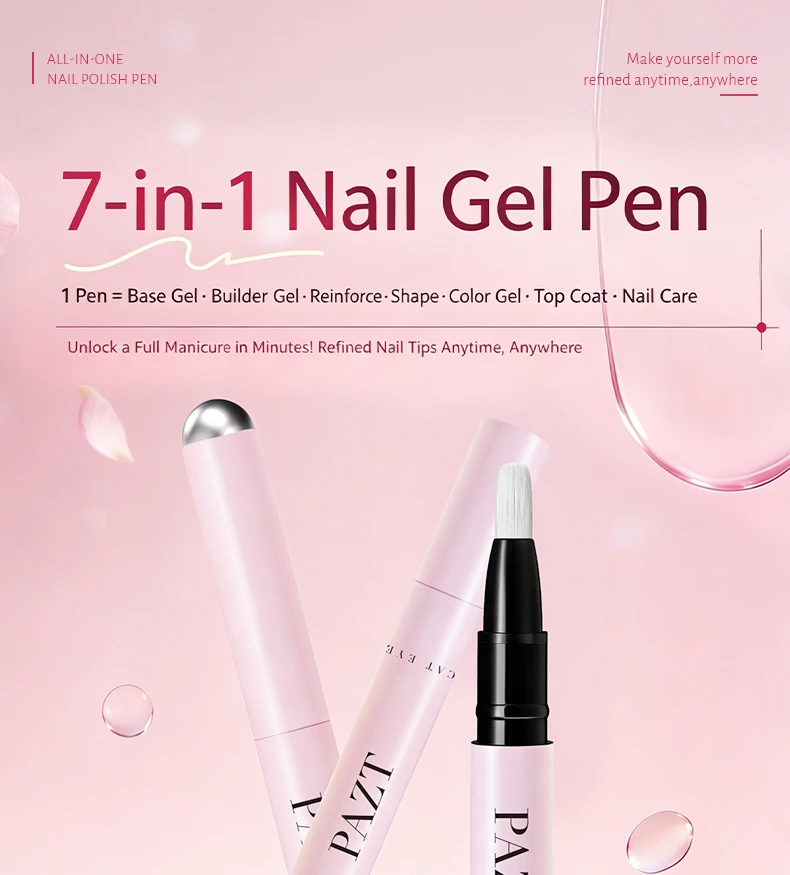Sechs-in-Eins Nagellackstift – Einfache Anwendung von Gel-Lack, kein Unter-/Überlack erforderlich, schnelles Maniküre-Set, reisefreundlich und sauber in der Anwendung. – Detail 1