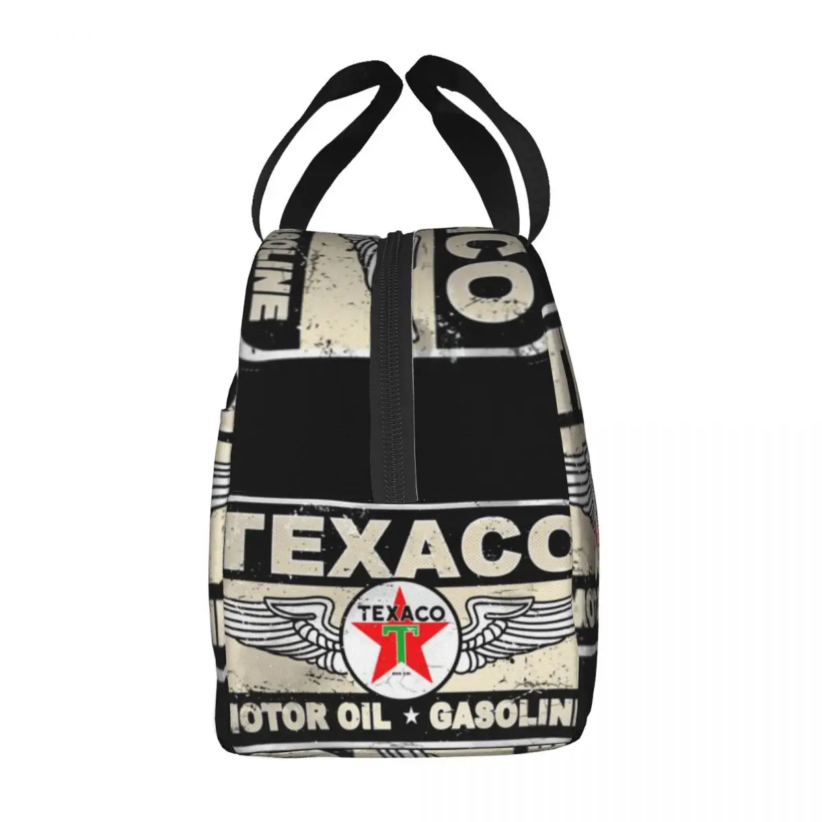 Punk Unisex Vintage Texaco Teken Lunchtas Isolatie Bento Pack Aluminiumfolie Rijstzak Maaltijdpak Ijspak Bento Handtas