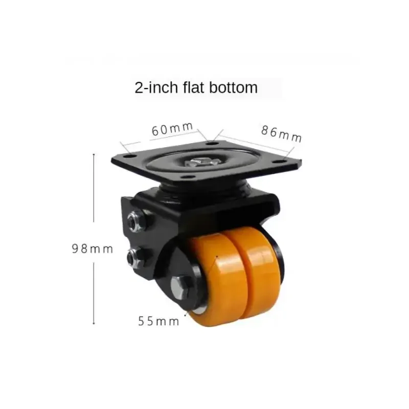1 Pcs- 2 Inch Silent Caster Spring Damping Agv Universal Wheel Robot Heavy Polyurethane Load Capacity 180kg