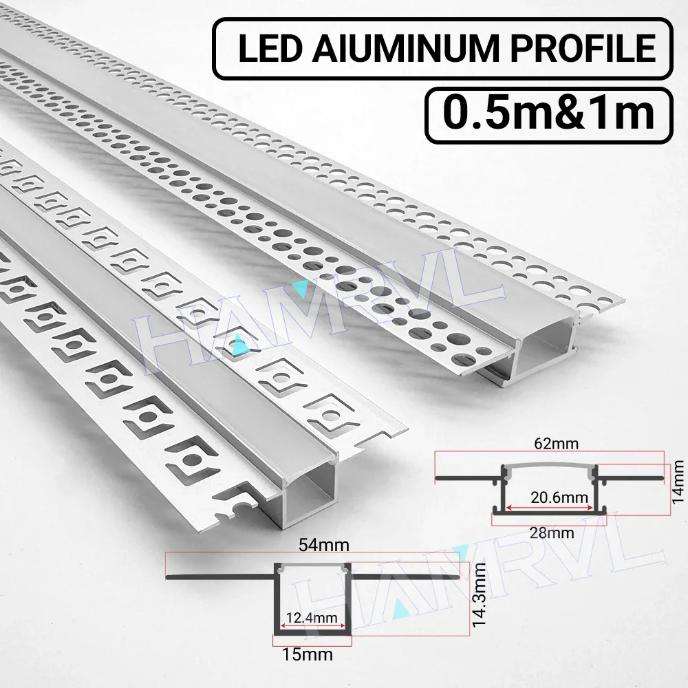 Recessed LED Aluminum Profile Channel 5415S​ Plaster-in trim
