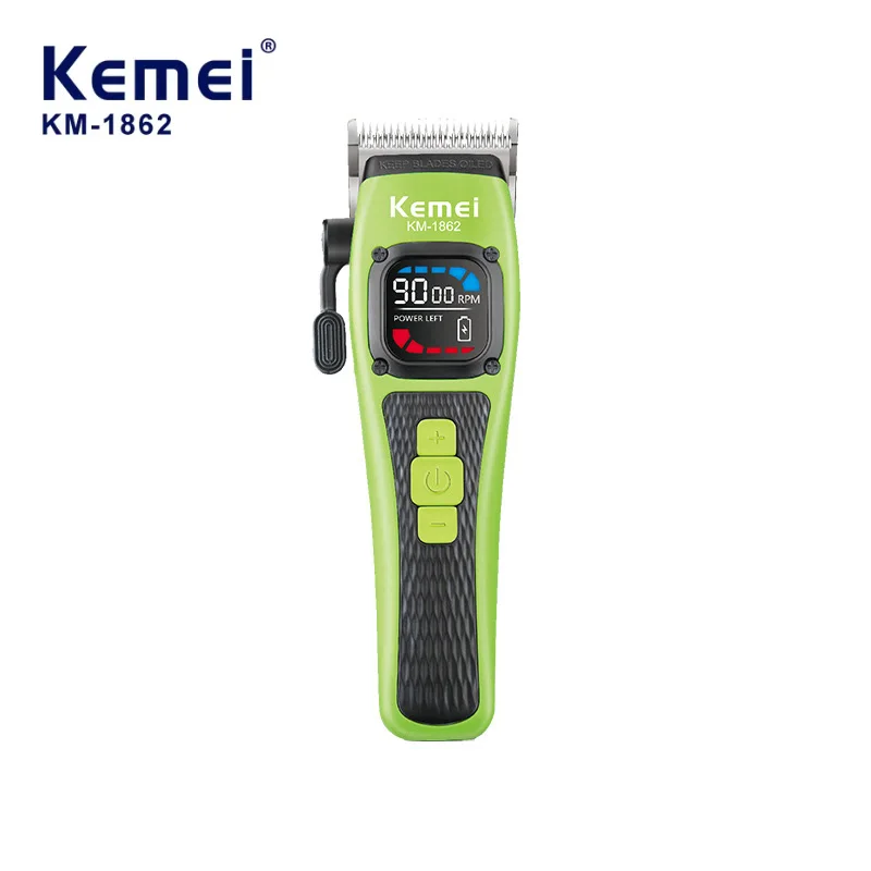 Kemei KM-1862 Professional Wireless Hair Clipper, Stylish Design with Charging Dock, Men's Grooming Electric Hair Clipper.