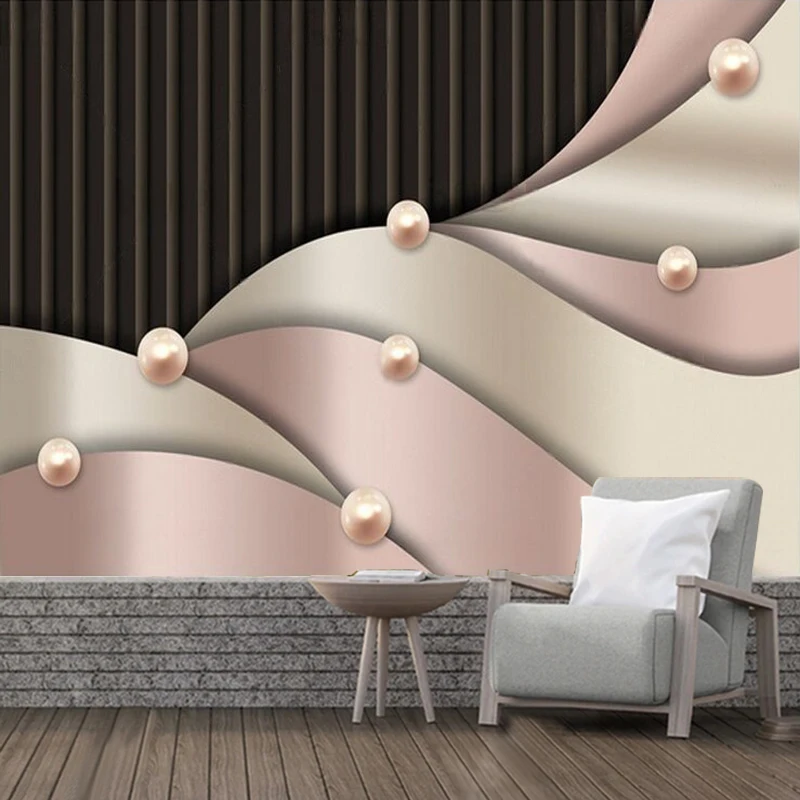 Modern Minimalist 3D Geometric Pearl Jewelry Color Living Room Hotel Study Decoration Mural Customization Wall Sticker