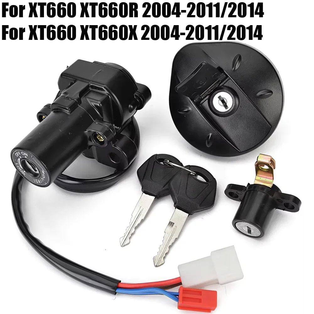 For Yamaha XT660 XT660R XT660X 2004-2011/2014 XT 660 R X Fuel Gas Cap Ignition Switch Seat Lock Key