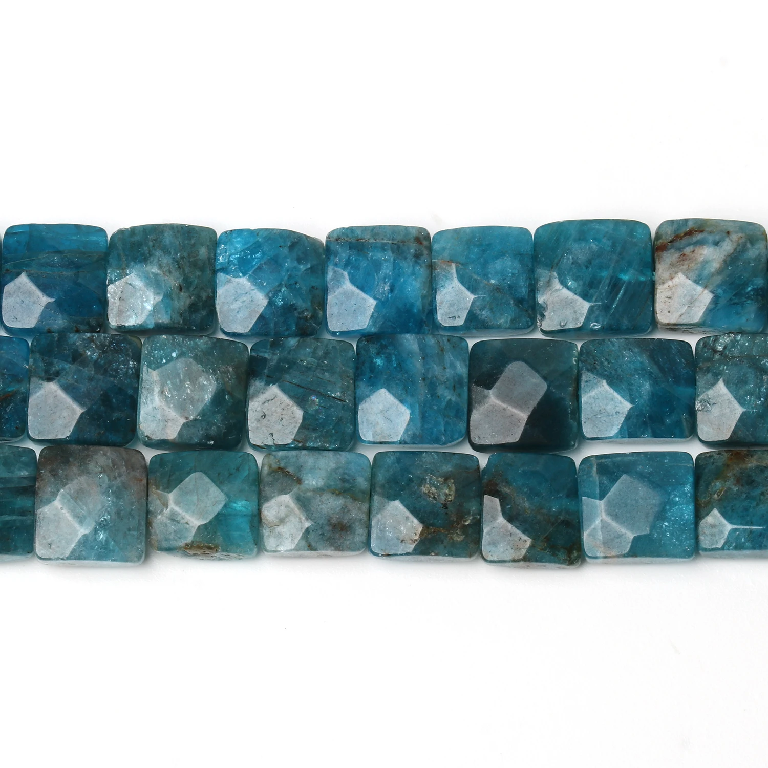 10x5mm AAA Square Apatite Natural Stone Bead Faceted Blue Cube Loose Beads for Jewelry Making DIY Charms Bracelets Accessories