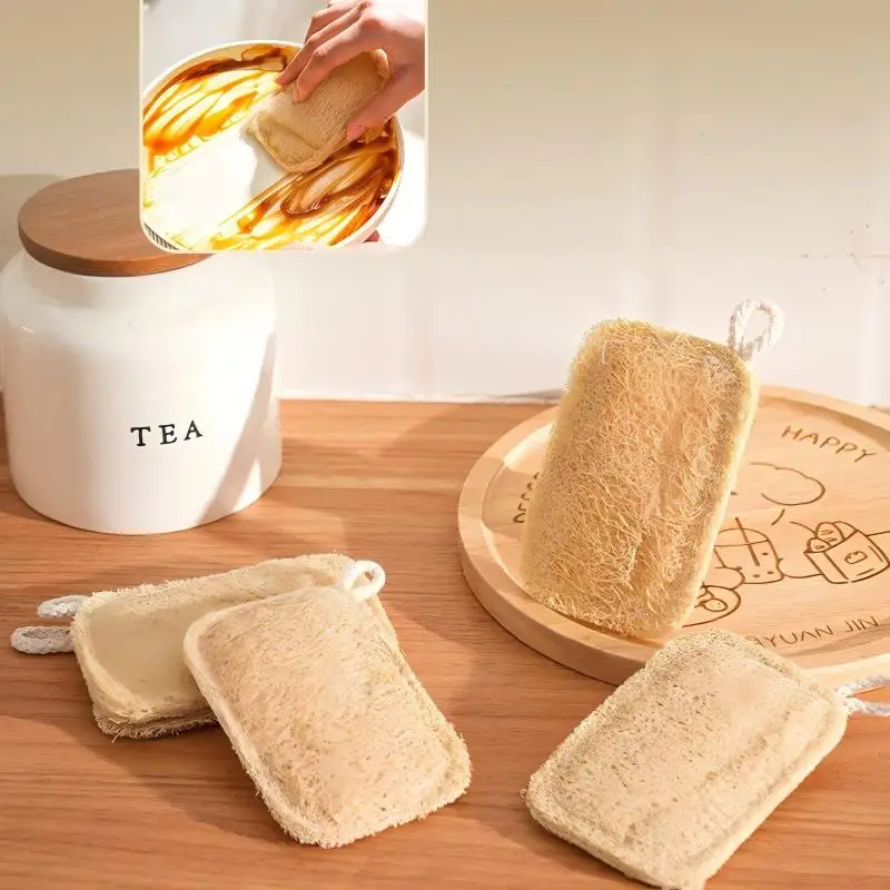 1/3/5 Pcs Pure Natural Loofah Cloth for Washing Dishes Non Greasy Scouring Pad for Dishwashing Utensils Dried Loofah Pulp