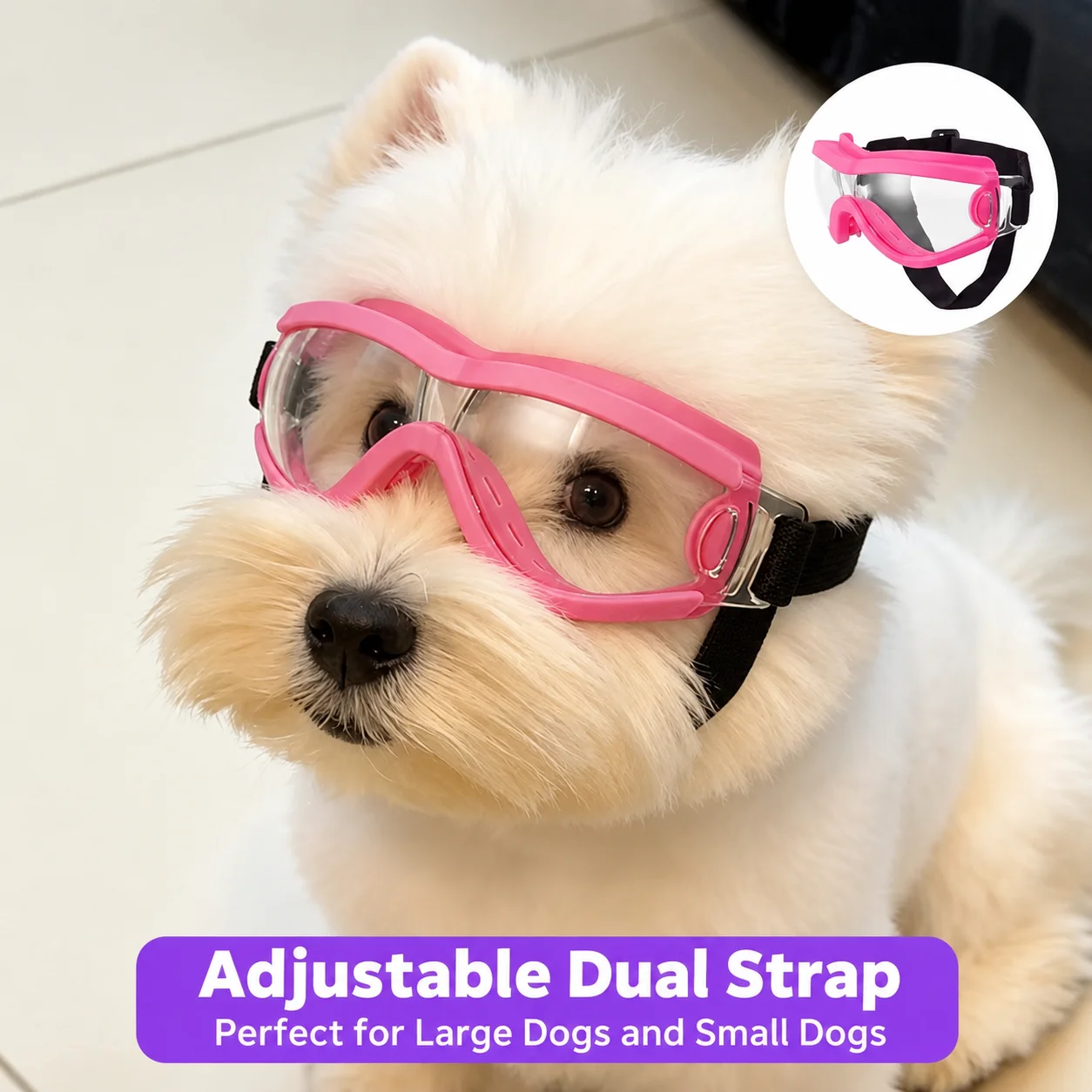 These Pet Dog Sunglasses Can Block Ultraviolet Rays, and The Dog Goggles Are Windproof and Dustproof.