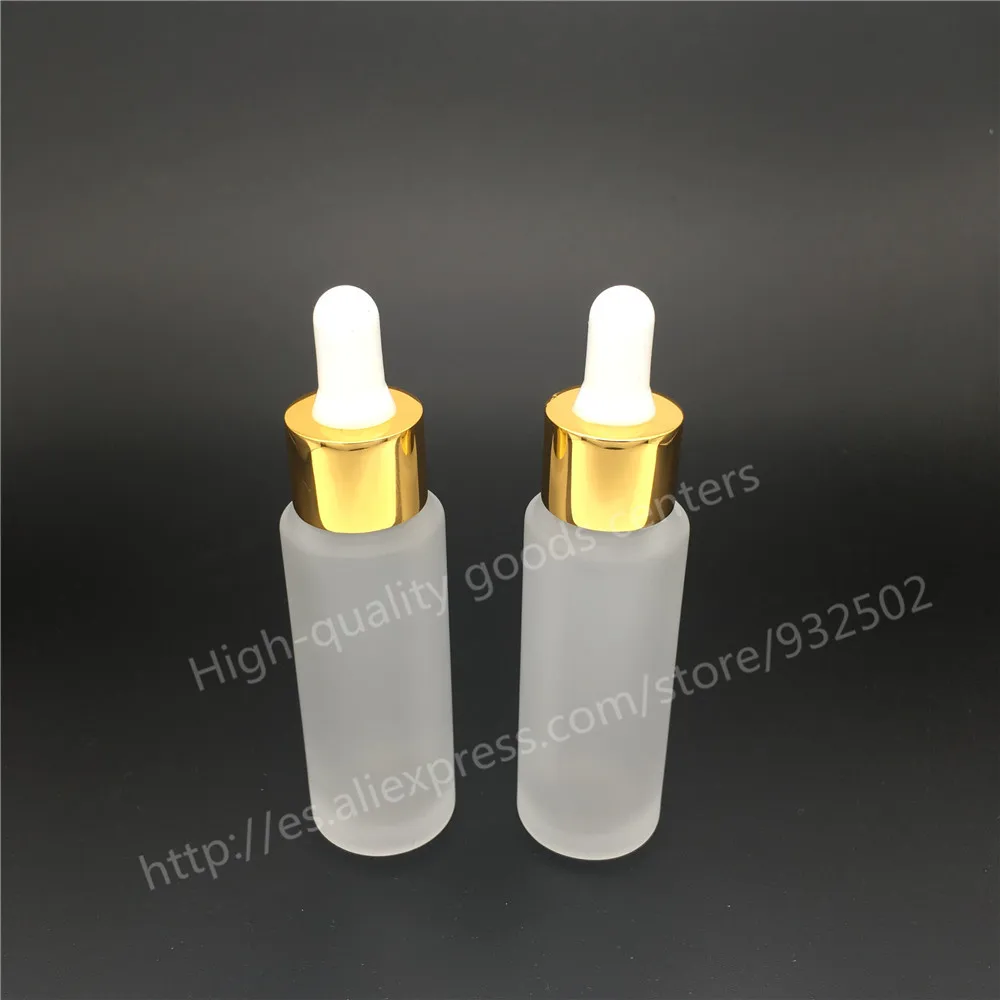 

200PCS/lot 30ml Matte Transparent Glass Essential Oil Bottle With Tamper Evident dropper, 1oz Frosted Glass Bottle