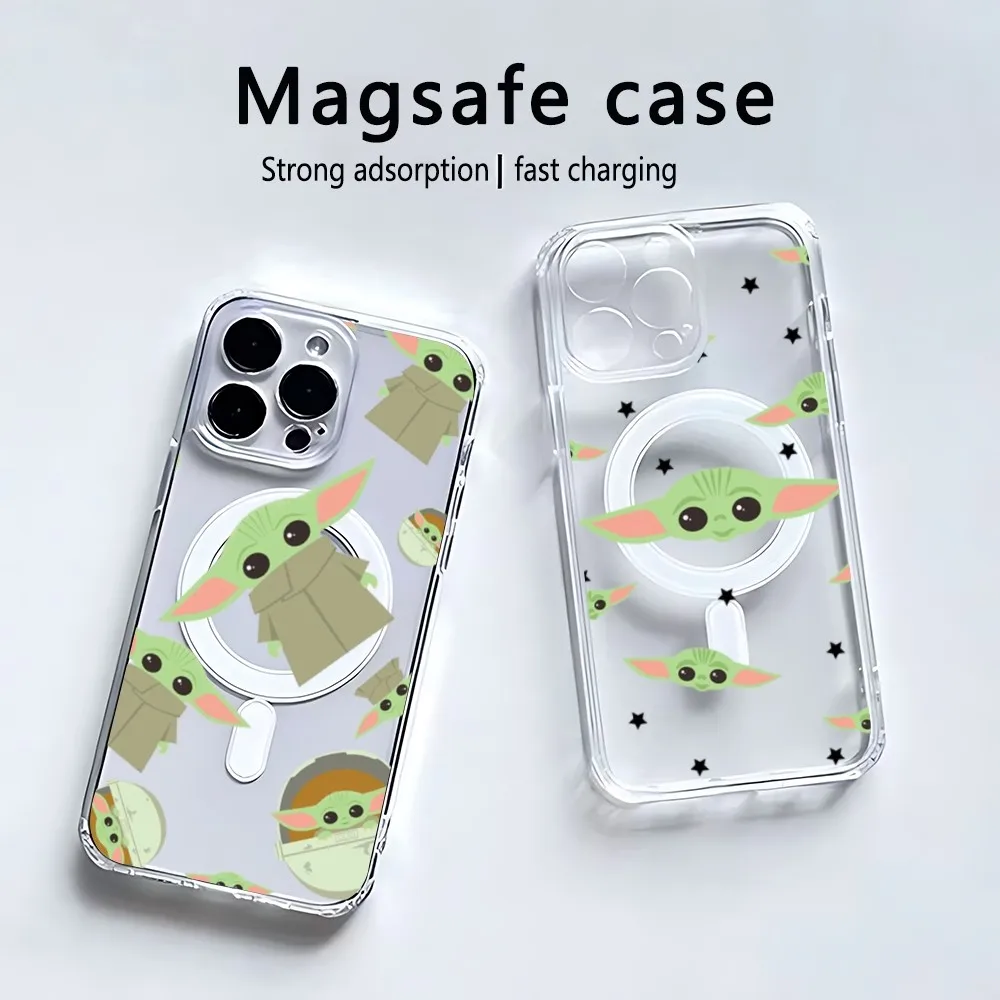 

Baby Y-Yoda Phone Case Magsafe Transparent Case Iphone 13 Pro Max Case 12 Mini Phone Cover 11 14 15 16Wireless Charging