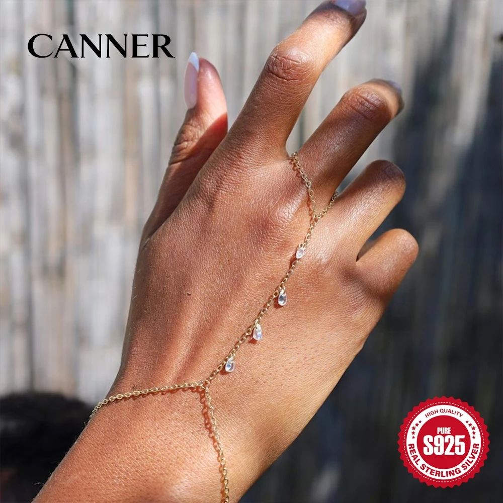 

CANNER браслет из стерлингового серебра 925 пробы с маркизовым опалом, многофункциональный аксессуар, браслет с голым цирконием, восьмиконечная звезда, жемчужный кулон на палец