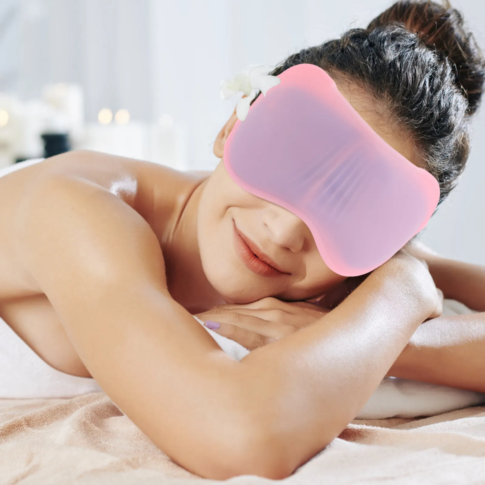 1Set Sleep Eye Mask Gel Based Lightproof Adjustable Eye Shading Cover for Night Sleep Day Nap Travel Car Train Conference Rest