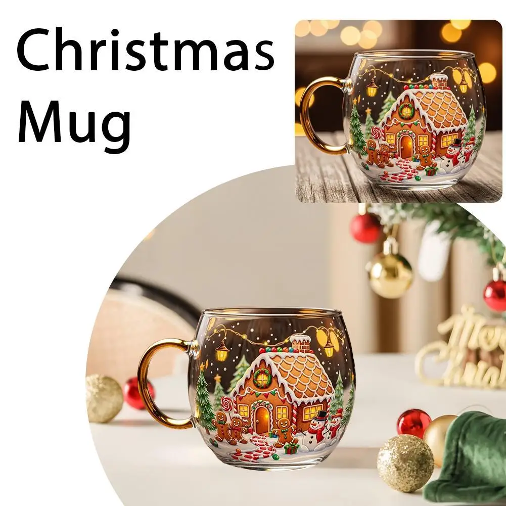 Halloween Glass Cups Halloween Mug Painted Pattern Spooky Coffee Mug For Kitchen Beverage Youth Party Milk Tea Cold Drinks Child