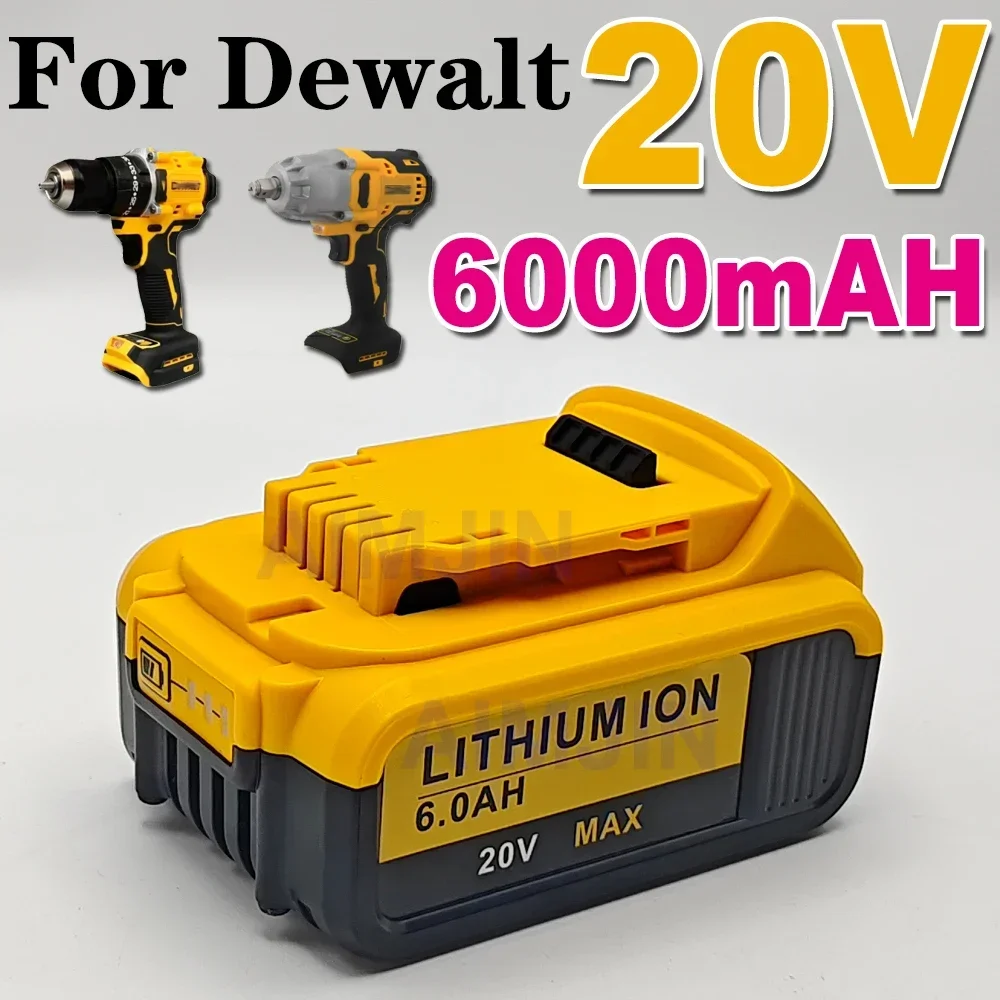 20V DCB200 6000mAh Replacement Li-ion Battery for DeWalt DCB205 DCB201 DCB203 Power Tool Battery 20 Volt MAX