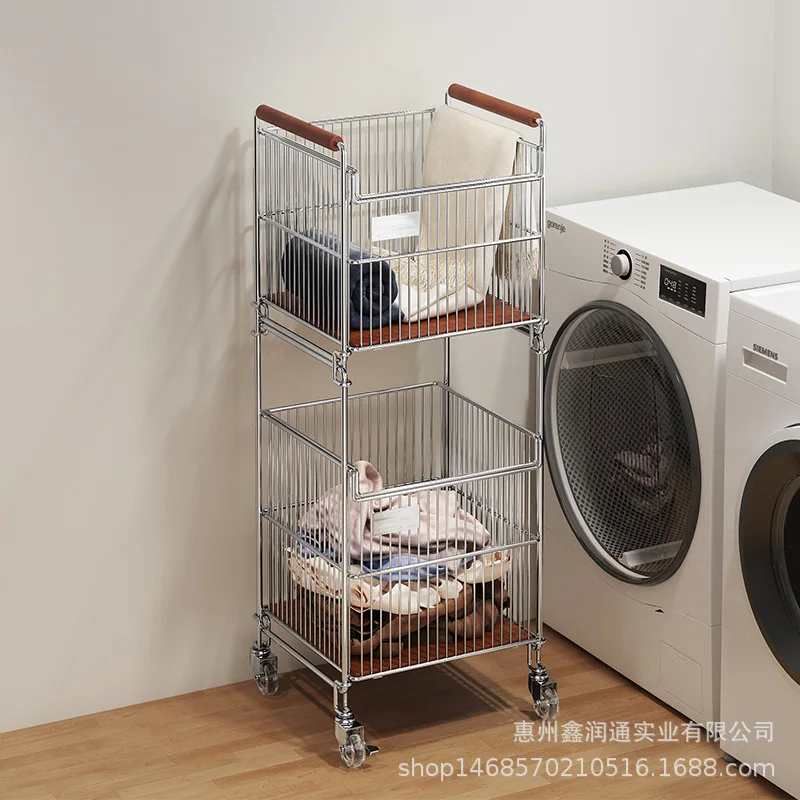 

HYS laundry hamper cart - household laundry basket for bathroom storage