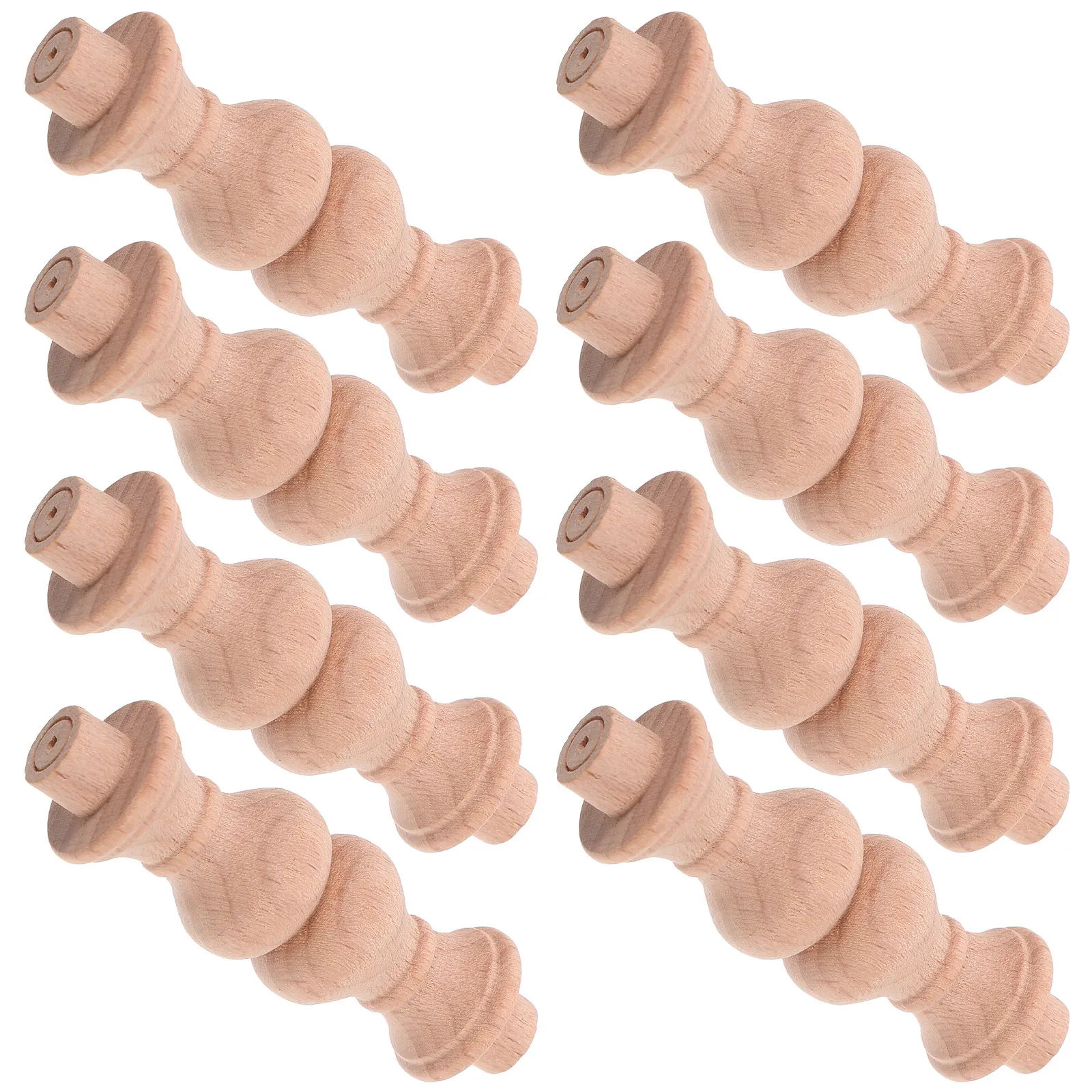 10Pcs Handcrafted Wood Balusters 63Mm Solid Decorative Spindles for Staircase Furniture Home Decor Wood Balusters