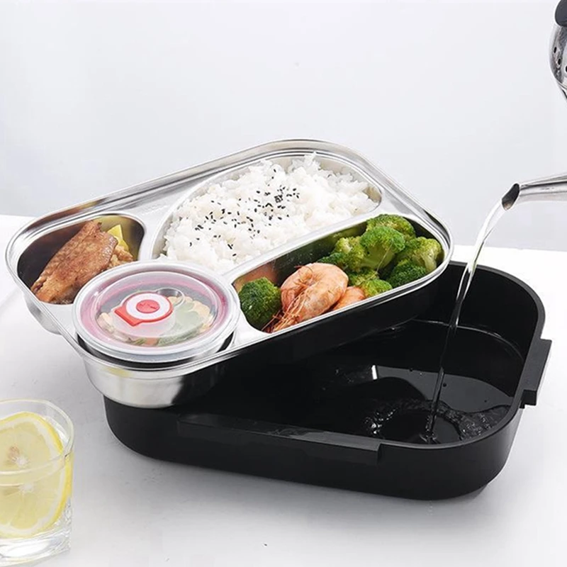 1Set Children Food Storage Insulated Lunch Container Box Breakfast Bento Case With Soup Cup Breakfast Bento Case Yellow