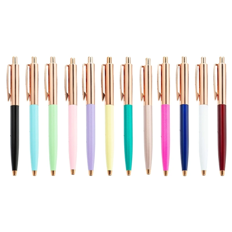 6Pieces Office Signing Pen Retractable Ballpoint Pen Business Pen Metal Ballpoint Pen Write Smoohtly Gift Pen F19E