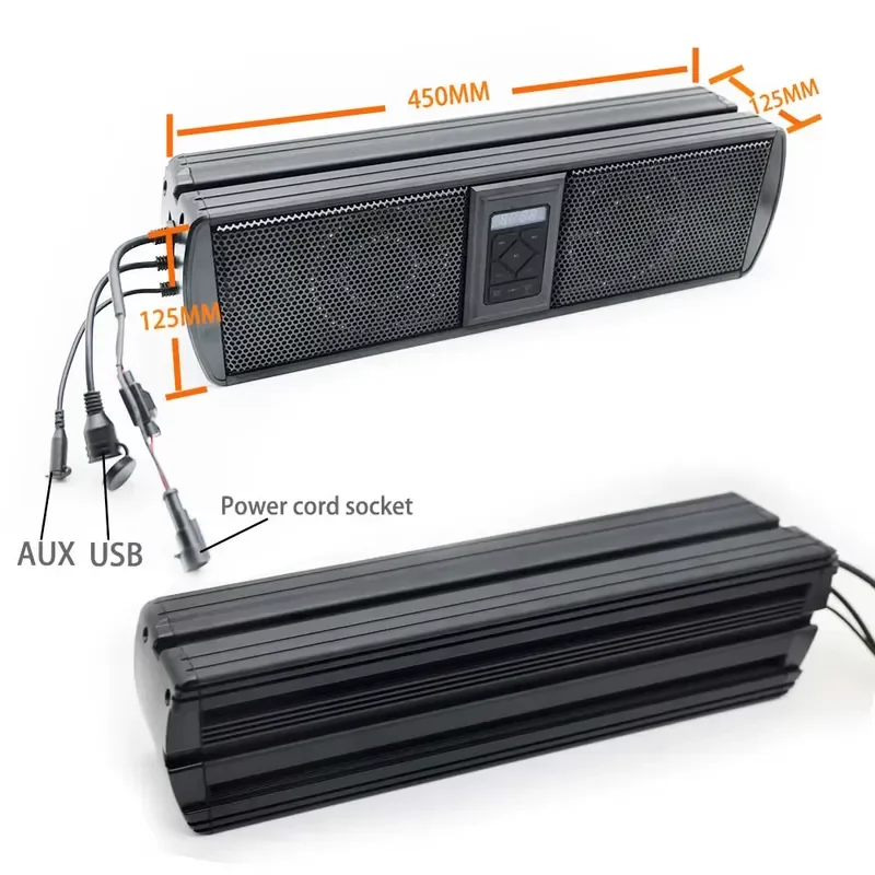 for UTV ATV Golf Cart 17 Inch Metal Sound Bar Off Road Outdoor Speaker Waterproof Audio System Car