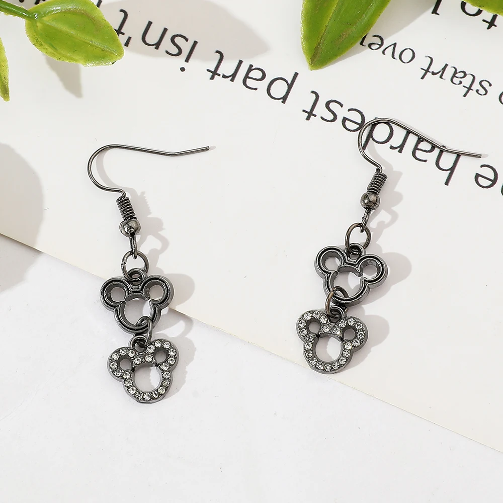 Серьги-подвески с Микки Маусом Disney для девочек, креативные стразы, полая форма, Must Have Fashion