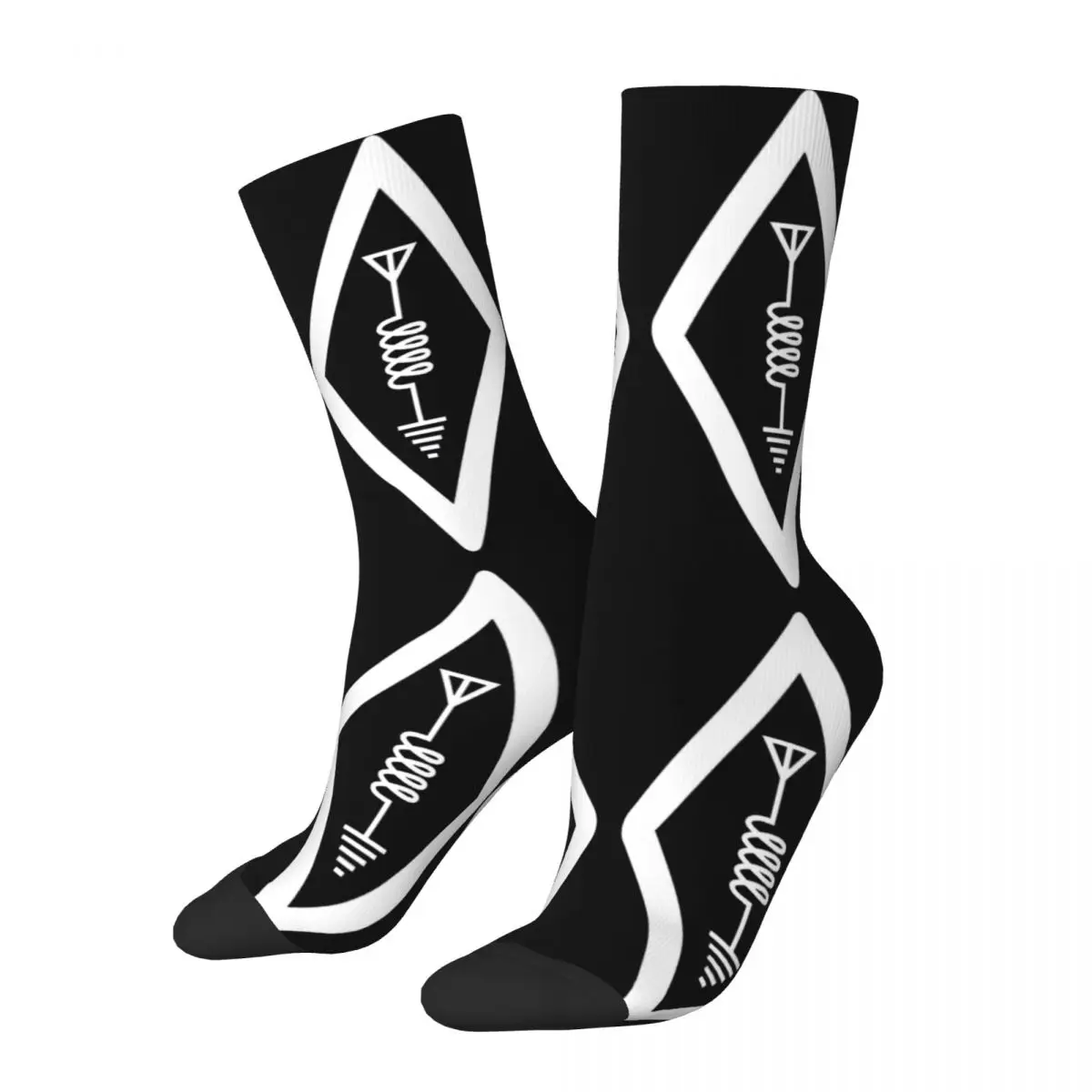 

Funny Ham Radio Amateur Design Basketball Socks Merch All Season Radio International Symbol Cute Long Socks Sweat Absorbing