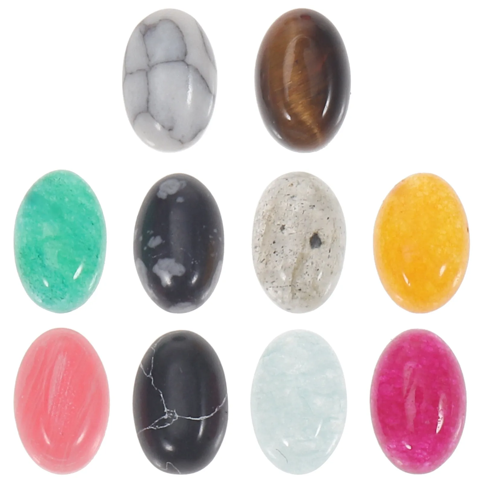 

10Pcs Natural Cabochons Beads Half Round Smooth Texture for DIY Jewelry Making Ornament Decoration Craft Supplies