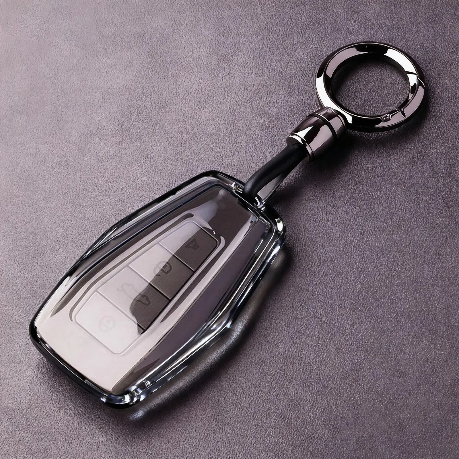 Weiche TPU-Autoschlüsselhülle für Geely Monjaro Tugella Vision X6 Vision X6 Atlas Pro, transparenter Schlüsselhalter