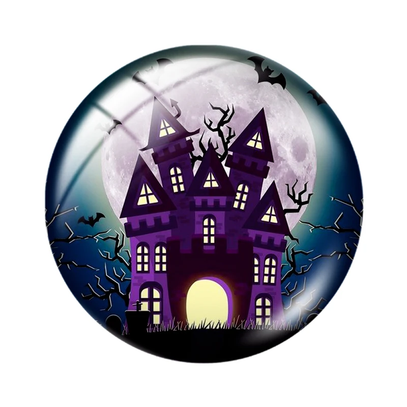 Halloween Ghost Heks Pompoen 12Mm/16Mm/18Mm/25Mm Rond Fotoglas Cabochon Plat Back Maken Bevindingen