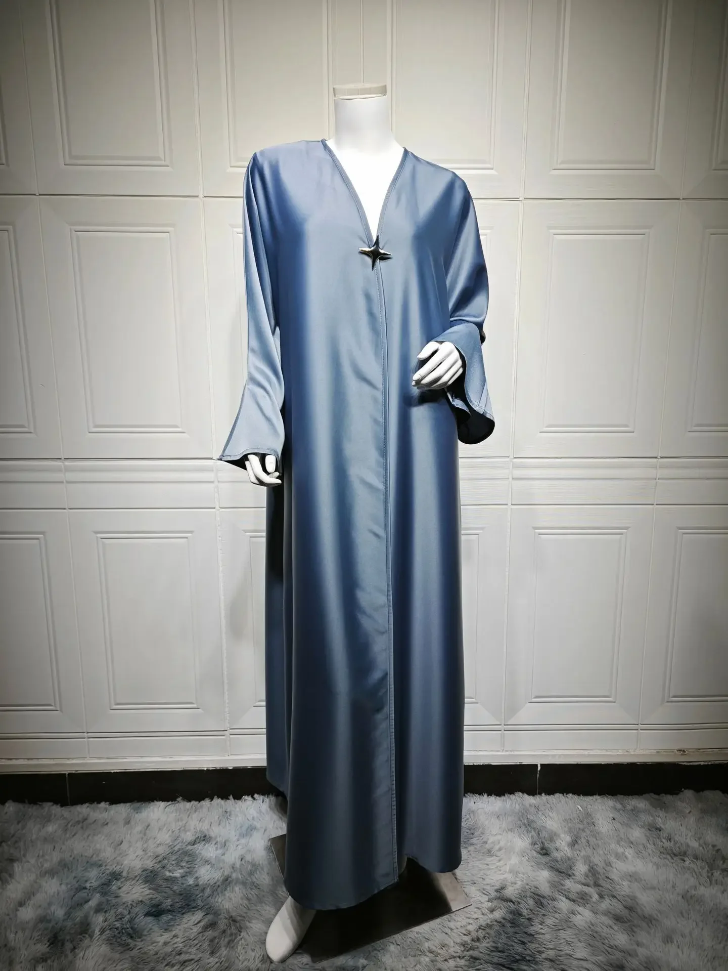 Eid Women Abaya Open Satin Party Dress For Women Muslim Dubai Jalabiya Ramadan Dresses Vestidos Largos Kaftan Arab Long Robe 6