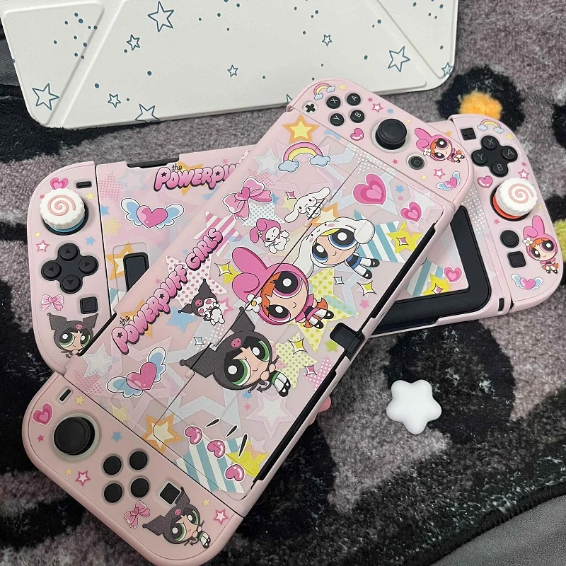 Bonito dos desenhos animados padrão personalizado interruptor 2 caso protetor minha melodia kuromi cinnamoroll anime periféricos para interruptor oled presente brinquedo