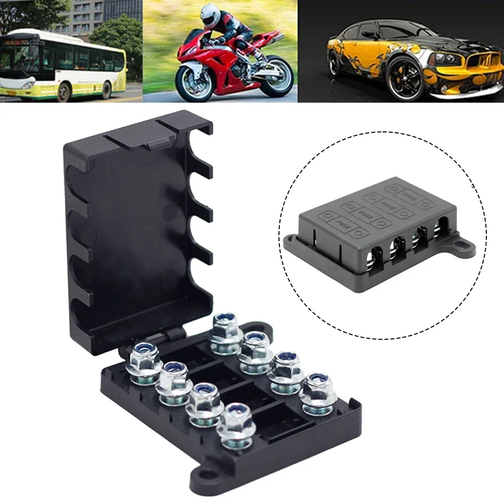 200A For Midi Fuse Holder Block with 4 Fuses and 8 Lugs for Safe Power Distribution in Automotive and Industrial Use