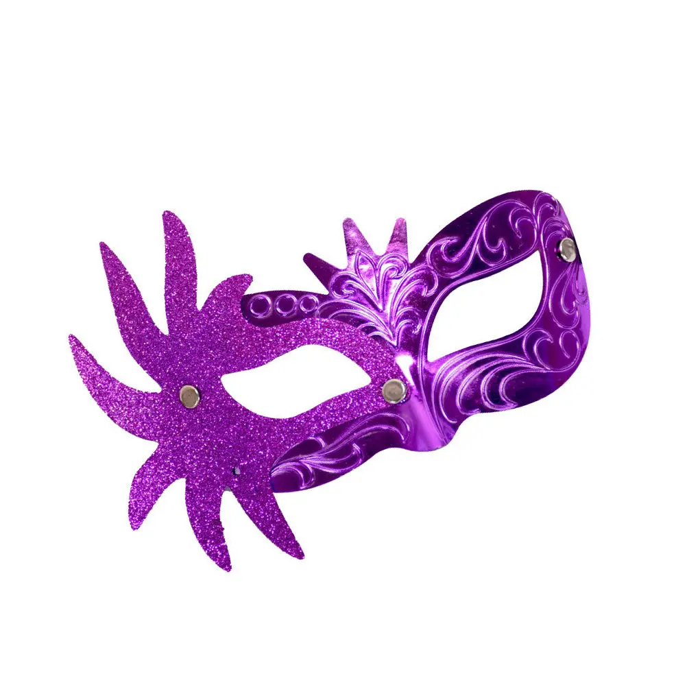 

Purple Plastic Eye Masks for Adults Halloween Carnival Party Shining Decorative Performance Props Lightweight Comfortable