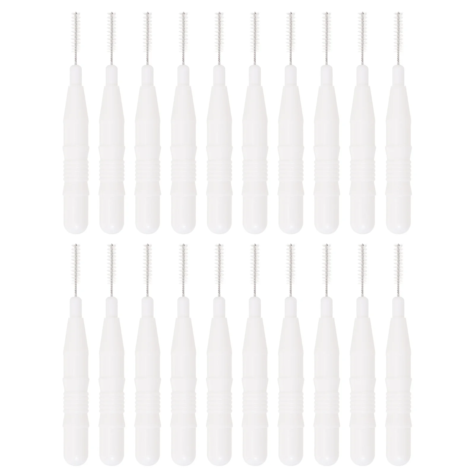 20Pcs Small Interdental Makeup Brush Dual-Purpose Eyebrow Grooming Tool Compact Travel-Friendly Design Soft Nylon Bristles Easy