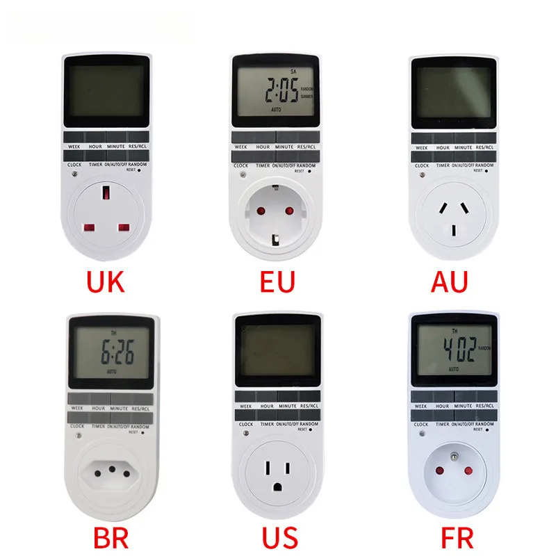 Weekly Cycle Timer Switch Socket Large Screen Display Smart Programmable Mobile Phone Electric Vehicle Charging Timer Socket