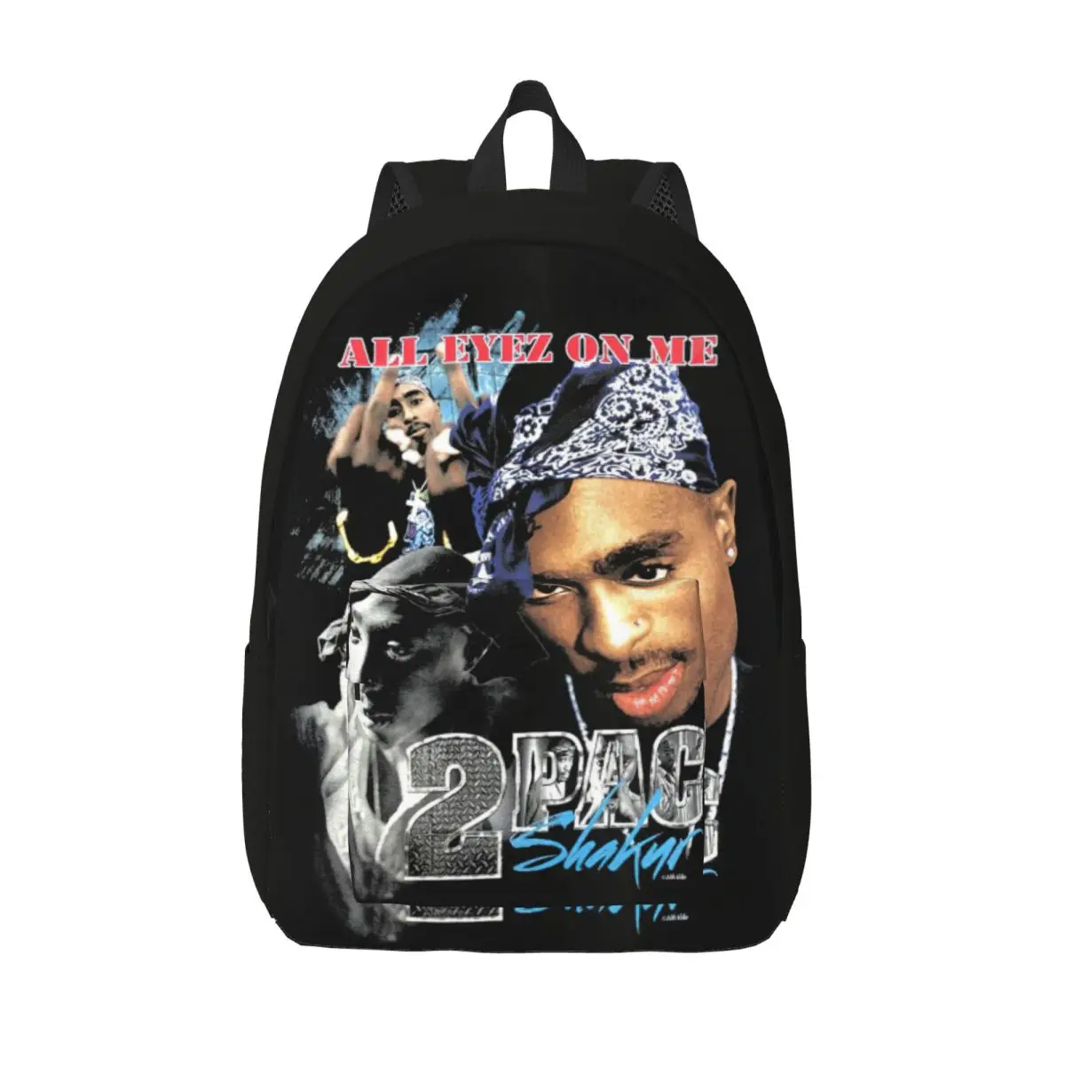 

Tupac 2PAC Backpack for Men Women Fashion High School Hiking Travel Daypack 90s Rappers College Shoulder Bag Sports