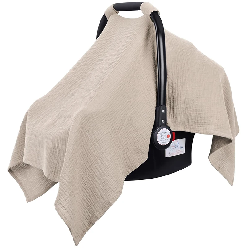Car Seat Cover for Babies Soft Breathable Muslin Cotton Stroller Covers for Boys and Girls Fits Most Strollers Baby Car Seats
